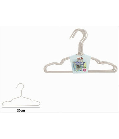 Set 5 Pz Grucce Stampelle Appendiabito In Metallo Bianco Vestiti Pantaloni 87693