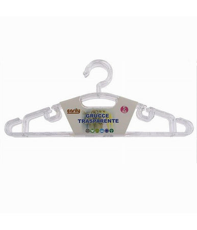 Set 5 Pz Grucce Trasparente Stampelle In Plastica Appendi Abiti Pantaloni 87000