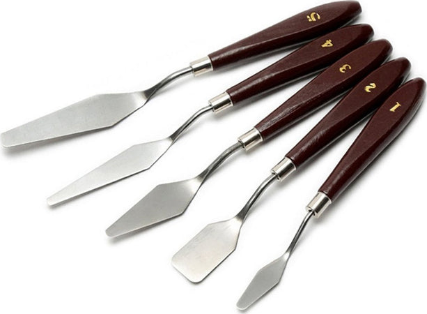 Set 5pz Coltelli Coltello Spatola Per Tavolozza Pittura Materica Acrilico Olio Tela Disegno e Pittura Trade Shop italia - Napoli, Commerciovirtuoso.it