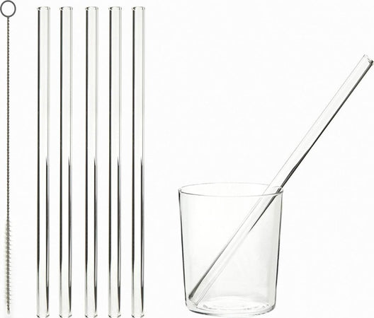 Set 6 cannucce rigide riutilizzabili in vetro trasparenti h 23 Casa e cucina/Decorazioni per interni/Addobbi e decorazioni per ricorrenze/Decorazioni natalizie/Oggettistica MagiediNatale.it - Altamura, Commerciovirtuoso.it