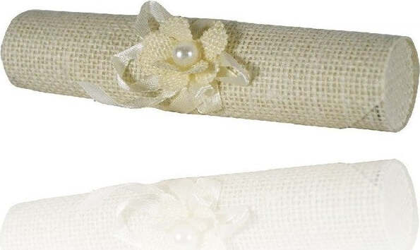 Set-6-Pezzi-Bomboniera-Bomboniere-Pergamena-Juta-Bianco-Invito-Portaconfetti