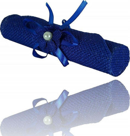 Set-6-Pezzi-Bomboniera-Bomboniere-Pergamena-Juta-Blu-Invito-Portaconfetti
