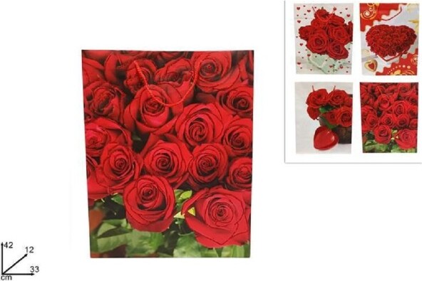 Set-6-Pezzi-Buste-Da-Regalo-Con-Rose-42x33x12cm-Borsa-San-Valentino-Vari-Modelli