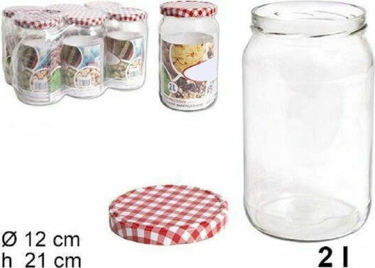 Set-6-Pezzi-Contenitore-Barattolo-In-Vetro-Con-Coperchio-Barattolini-2-Lt