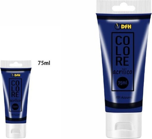 Set-6-Pezzi-Pittura-Acrilica-Vernice-Confezione-Colore-Azzurro-Tubo-75ml-07495
