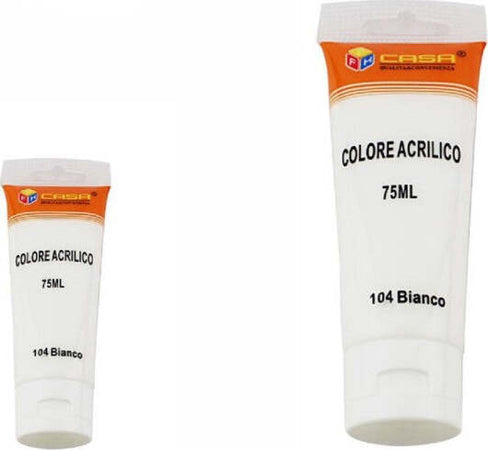 Set-6-Pezzi-Pittura-Acrilica-Vernice-Confezione-Colore-Bianco-Tubo-75-Ml-07485