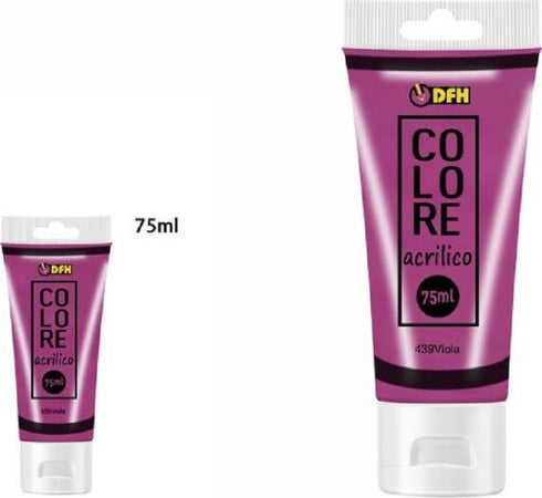 Set-6-Pezzi-Pittura-Acrilica-Vernice-Confezione-Colore-Viola-Tubo-75-Ml-07497
