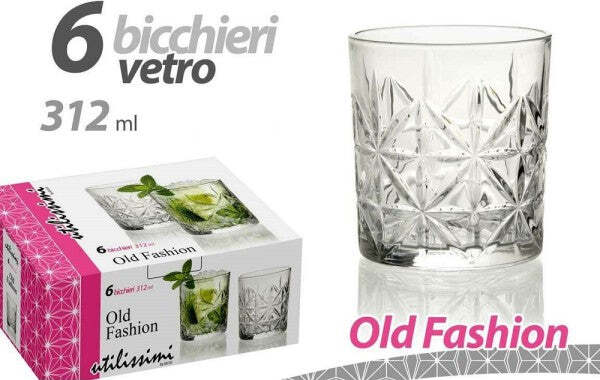 Set-6-Pz-Bicchieri-Decoro-Old-Fashion-Vetro-Trasparente-Acqua-Vino-312-Ml-791222