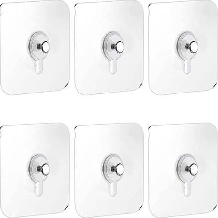 Set-6-Pz-Ganci-Autoadesivi-Per-Quadri-Trasparenti-Appendi-Senza-Chiodi-Orologio