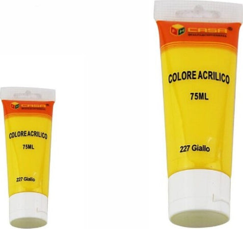 Set-6-Pz-Pittura-Acrilica-Vernice-Confezione-Colore-227-Giallo-Tubo-75-Ml-07504
