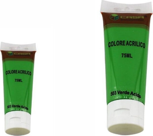 Set-6-Pz-Pittura-Acrilica-Vernice-Confezione-Colore-Verde-Acido-Tubo-75ml-07503
