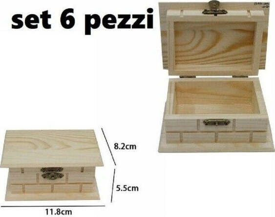 Set-6-Scatole-Box-Astuccio-In-Legno-Decoupage-Portagioie-Cofanetto-53377a