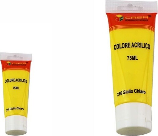 Set-6pz-Pittura-Acrilica-Vernice-Confezione-Colore-Giallo-Chiaro-Tubo-75ml-07505