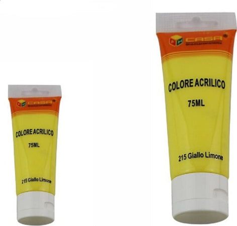 Set-6pz-Pittura-Acrilica-Vernice-Confezione-Colore-Giallo-Limone-Tubo-75ml-07490