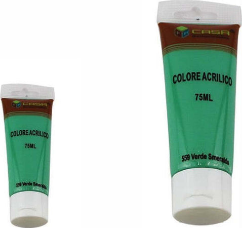 Set-6pz-Pittura-Acrilica-Vernice-Confezione-Colore-Verde-Smeraldo-Tubo-75ml-07499