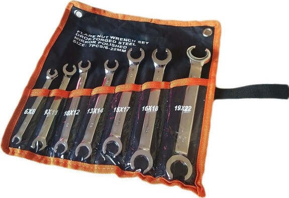Set-7-Chiavi-Aperte-Raccordi-Dadi-Svasati-6x8-9x11-10x12-13x14-15x17-16x18-19x22mm
