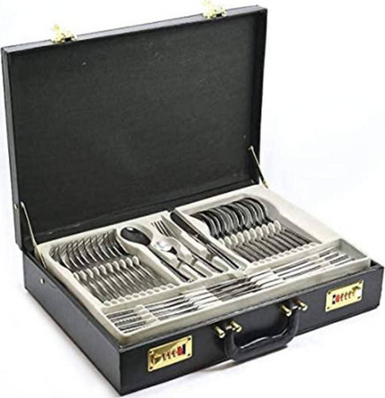 Set 72 Pz Posate Miste Posateria Amc Prestige 72 Pezzi in Acciaio 18/10 Con Bordi Bagnati in Oro 24 Carati Posate Con Valigetta Nera Art. 05 Casa e cucina/Stoviglie/Posate/Set di posate/Set di posate miste L’Orchidea - Siderno, Commerciovirtuoso.it