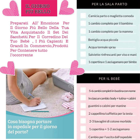Set 8 Bustine Porta Indumenti per Corredino Neonato Sacche Nascita Bebè Borse Plastica Prova Inodore Buste Unisex Trasparenti Casa e cucina/Organizzazione interni/Organizzazione guardaroba/Sacchetti salvaspazio Sanitaria Gioia del Bimbo - Villa San Giovanni, Commerciovirtuoso.it