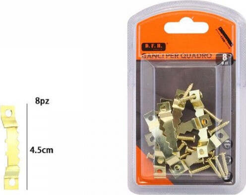 Set-8-Pezzi-Ganci-Dorati-Per-Quadri-Quadro-Cornici-Appendere-Parete-4.5cm-07517
