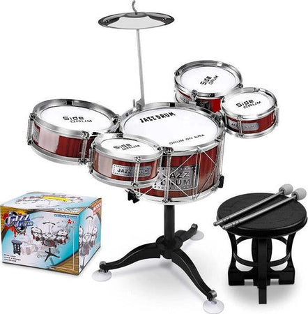 Set-8pz-Batteria-Per-Bambini-5-Tamburi-Musicale-Percussioni-3-10-Anni-Giocattoli