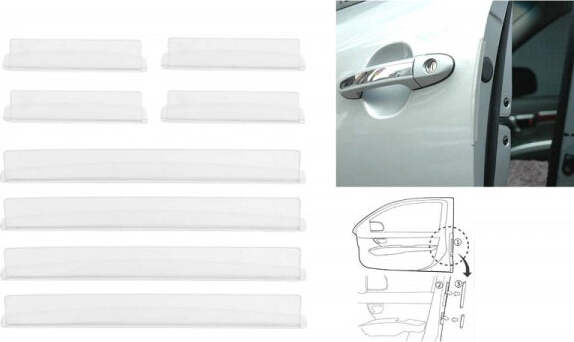 Set-8pz-Protezione-Universale-Guarnizione-Portiera-Auto-Adesiva-Flessibile-Paracolpi
