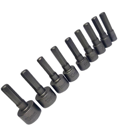 Set 9 Inserti Chiave Esagonale Per Avvitatore Chiave A Bussola Codolo Esagonale