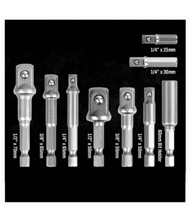 Set 9 Pz Adattatori Per Bussola 1/4" 3/8" 1/2" Per Avvitatore Trapano Sdy-96032