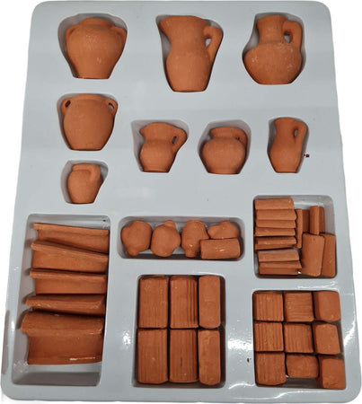 Set anforette e tegole per presepe natalizio in miniature in terracotta. Casa e cucina/Decorazioni per interni/Addobbi e decorazioni per ricorrenze/Decorazioni natalizie/Presepi/Statuine e fondali per il presepe MagiediNatale.it - Altamura, Commerciovirtuoso.it