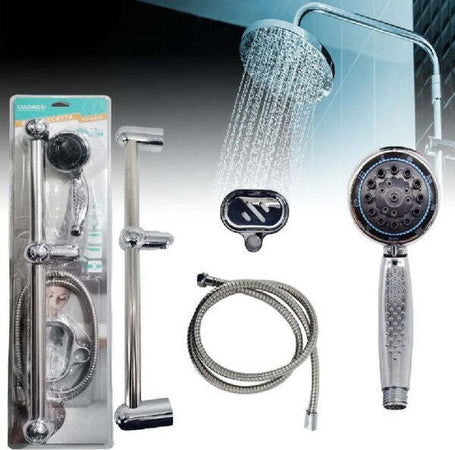 Set-Asta-Doccia-Doccetta-Regolabile-1,5mt-Tubo-Flessibile-Con-Barra-Bagno-Tx-9219