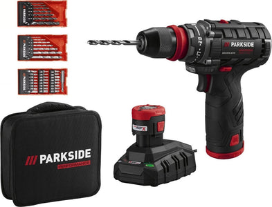 Set Avvitatore a Batteria 12 V 2 marce PARKSIDE PERFORMANCE con Accessori