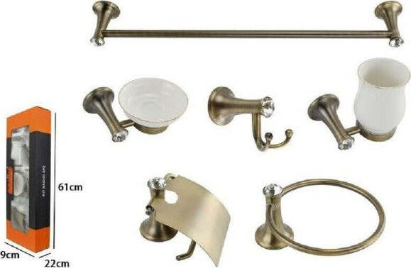 Set-Bagno-6-Accessori-Porta-Asciugamano-Rotolo-Bicchiere-Spazzolino-59237-Cristalli
