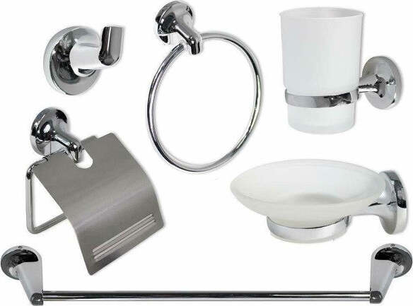 Set-Bagno-Moderno-In-Acciaio-Cromato-E-Vetro-Satinato-6-Pezzi-Arredo-Bagno-69984