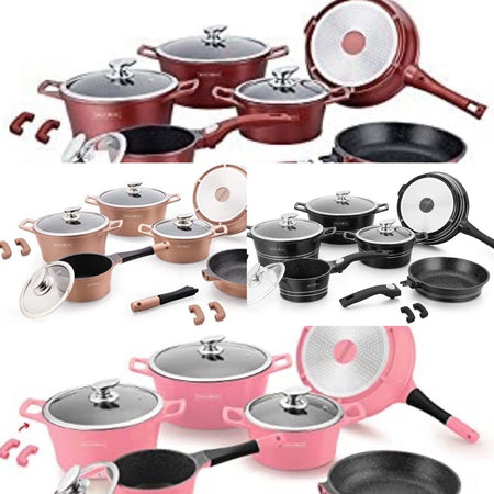 Set-Batteria-Pentole-14-Pezzi-Rivestimento-in-Pietra-Antiaderente-Royalty-Line