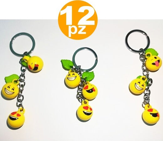 Set-Bomboniere-Pendente-3-Faccine-Emoji-Emoticon-Porta-Chiavi-Compleanno-18-Anni