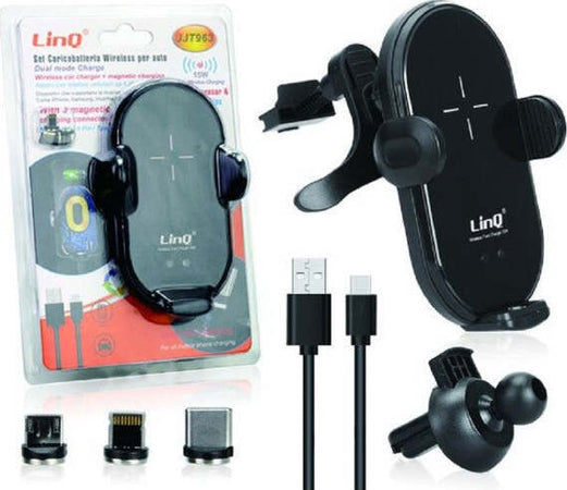Set-Caricabatteria-Wireless-Per-Auto-15w-Smartphone-3-Connettori-Magnetici-Jjt963