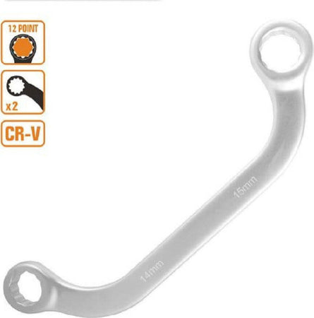 Set Chiave Fissa Poligonale Doppia A U Da 14-15 Mm Cromata Chrome Vanadium 97693 Fai da te/Utensili elettrici e a mano/Utensili a mano/Chiavi e chiavi inglesi/Chiavi a bussola Trade Shop italia - Napoli, Commerciovirtuoso.it