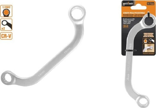 Set-Chiave-Fissa-Poligonale-Doppia-A-U-Da-14-15-Mm-Cromata-Chrome-Vanadium-97693
