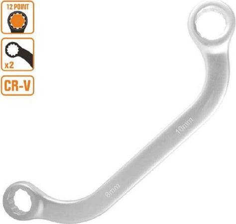 Set Chiave Fissa Poligonale Doppia A U Da 8 -10 Mm Cromata Chrome Vanadium 97691 Fai da te/Utensili elettrici e a mano/Utensili a mano/Chiavi e chiavi inglesi/Chiavi a bussola Trade Shop italia - Napoli, Commerciovirtuoso.it