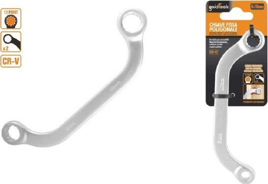 Set-Chiave-Fissa-Poligonale-Doppia-A-U-Da-8--10-Mm-Cromata-Chrome-Vanadium-97691