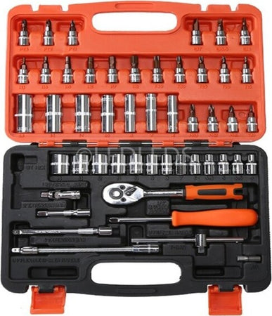 Set Chiavi A Bussola Con Cricchetto 53 Pezzi Chrome Vanadium In Valigetta Fai da te/Utensili elettrici e a mano/Utensili a mano/Bussole e set di bussole/Corredi di bussole/Standard Trade Shop italia - Napoli, Commerciovirtuoso.it