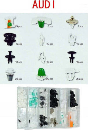 Set-Clip-Di-Fissaggio-Per-Auto-Audi-Confezione-150-Pezzi-Ricambi-Plastica