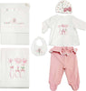 Set Completo Nascita Bimba Kit 5Pz. Tutina Completino Rosa e Bianco +1 Cappello +1Bavaglino +1 Coperta +1 Lenzuolo Ricamato Set Completo Nascita Bimba Sanitaria Gioia del Bimbo - Villa San Giovanni, Commerciovirtuoso.it