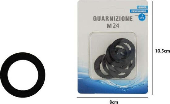 Set-Confezione-12-Pz-Guarnizioni-M24-Nere-Per-Aeratori-Rubinetto-Idraulica-69382