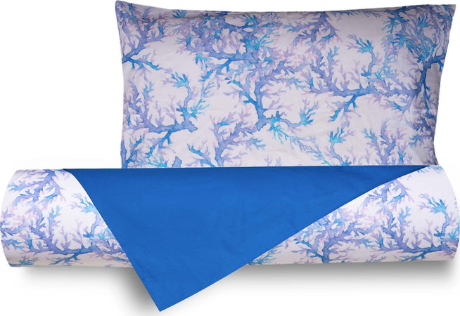 Set Copripiumino Federe Bifaccia Doubleface Parure Copripiumino Stampa Digitale 100% Cotone Made In Italy Coralli Acquerello Bluette Casa e cucina/Tessili per la casa/Biancheria da letto/Copripiumini e set da letto/Copripiumini Novilunio - Sesto San Giovanni, Commerciovirtuoso.it