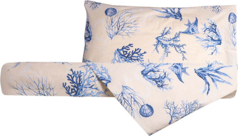 Set Copripiumino Federe Bifaccia Doubleface Parure Copripiumino Stampa Digitale 100% Cotone Made In Italy Coralli Azzurro Casa e cucina/Tessili per la casa/Biancheria da letto/Copripiumini e set da letto/Copripiumini Novilunio - Sesto San Giovanni, Commerciovirtuoso.it