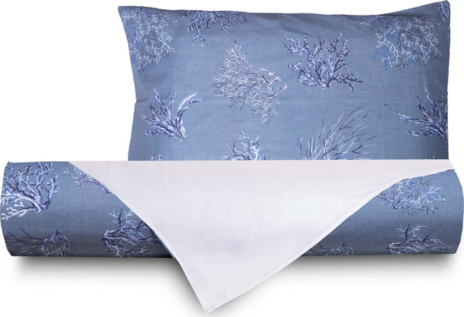 Set Copripiumino Federe Bifaccia Doubleface Parure Copripiumino Stampa Digitale 100% Cotone Made In Italy Oceano Azzurro Casa e cucina/Tessili per la casa/Biancheria da letto/Copripiumini e set da letto/Copripiumini Novilunio - Sesto San Giovanni, Commerciovirtuoso.it