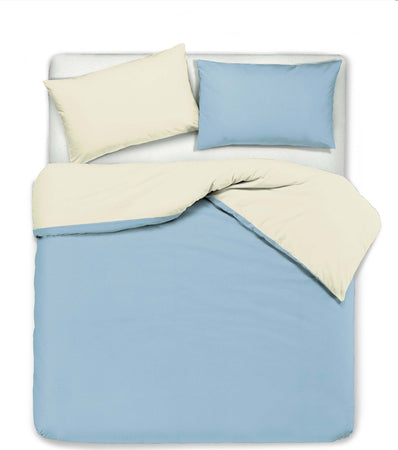 Set Copripiumino + Federe Letto in Cotone Naturale Azzurro Cielo Bicolor Double Face Parure Copripiumino Made in Italy Casa e cucina/Tessili per la casa/Biancheria da letto/Copripiumini e set da letto/Set copripiumini e federe Novilunio - Sesto San Giovanni, Commerciovirtuoso.it