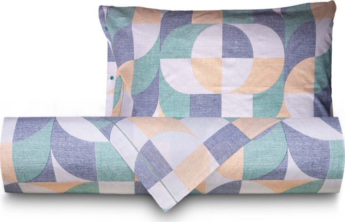 Set Copripiumino Federe Letto Parure Copripiumino Stampa Fantasia 100% Cotone Made In Italy Geometrie Verde Casa e cucina/Tessili per la casa/Biancheria da letto/Copripiumini e set da letto/Copripiumini Smartdecohome - Sesto San Giovanni, Commerciovirtuoso.it