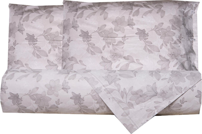 Set-copripiumino-federe-letto-parure-copripiumino-stampa-fantasia-100%-cotone-Made-in-Italy-GIGLI-GRIGIO