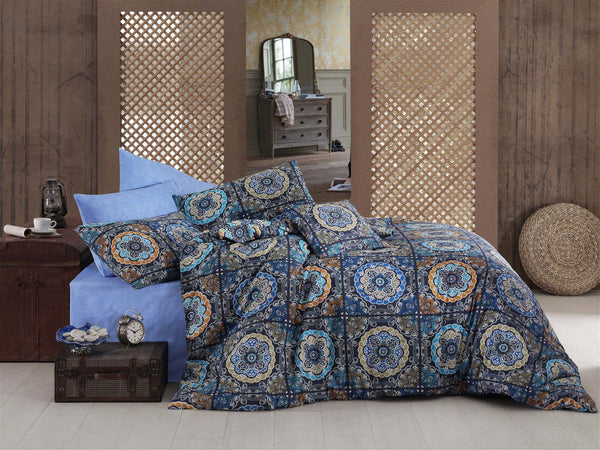 SET COPRIPIUMINO ROYAL KING (IT) 164NZF18221 - BEIGE BLU SENAPE MARRONE REALE Casa e cucina/Tessili per la casa/Biancheria da letto/Copripiumini e set da letto/Copripiumini Scontolo.net - Potenza, Commerciovirtuoso.it
